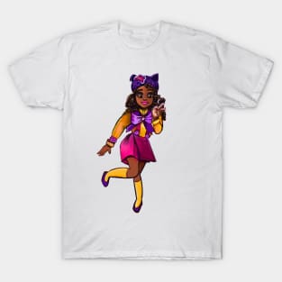 Cute African American girl cartoon, anime - gamer girls T-Shirt